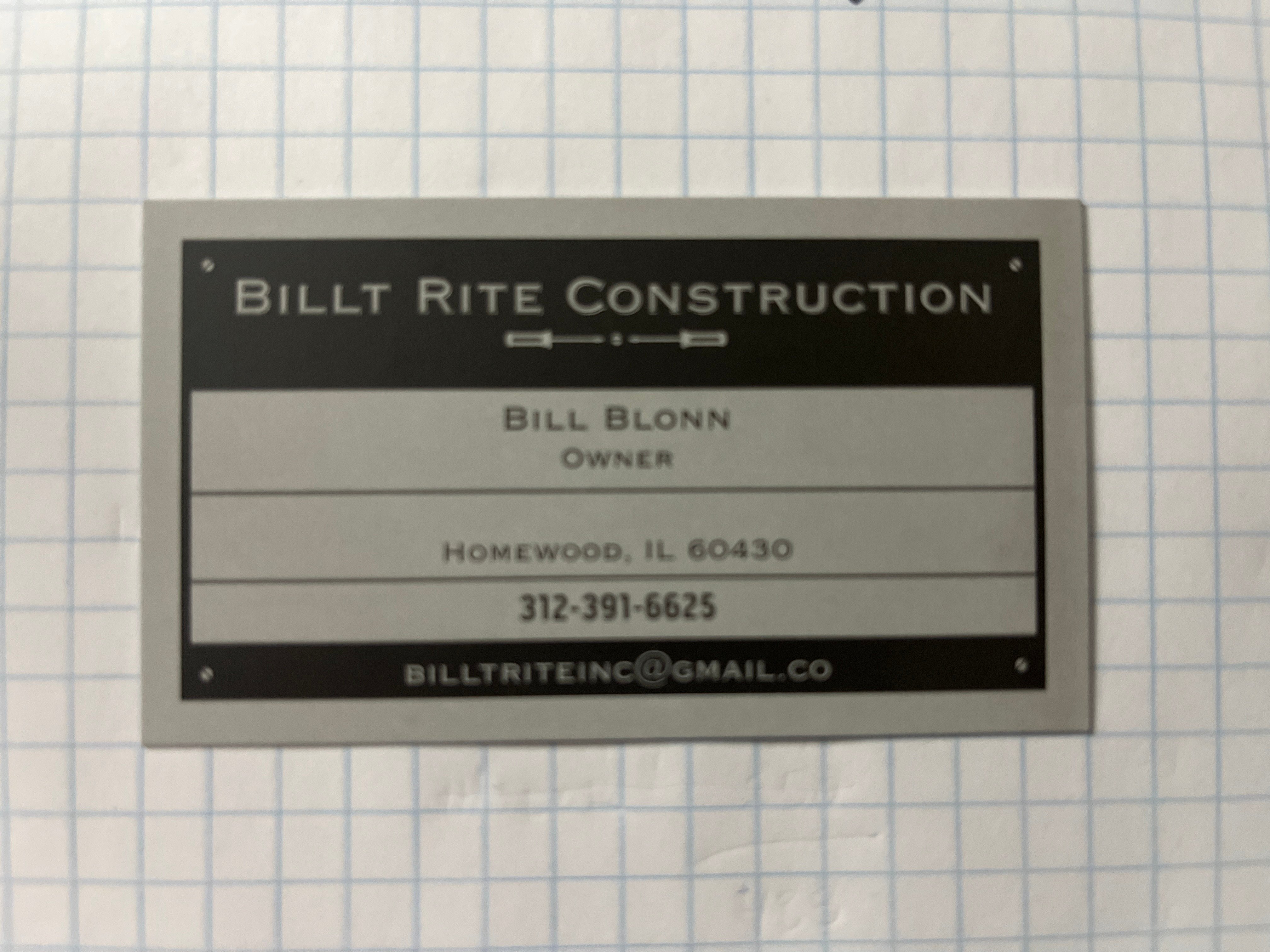 Logo for Billt Rite Inc.