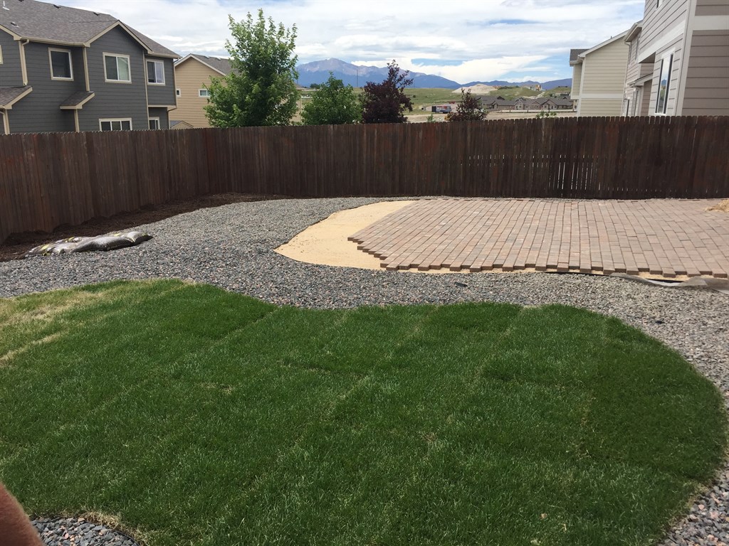 Paver patio/sod/rock