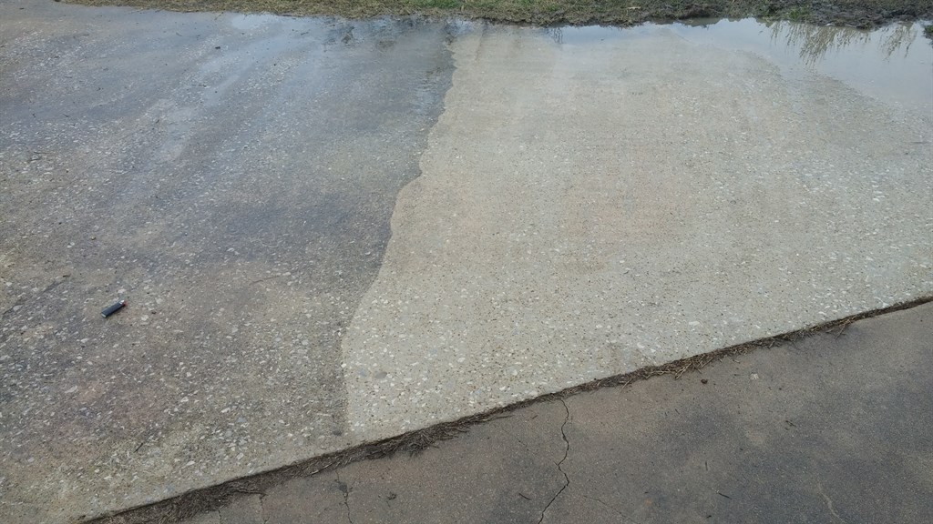 power washing cement
