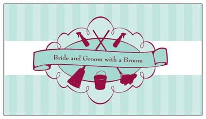Bride and Groom with a Broom logo