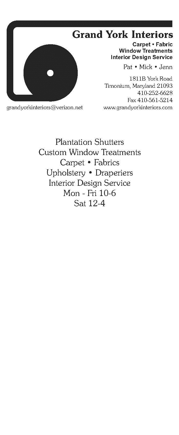 Logo for GRAND YORK INTERIORS