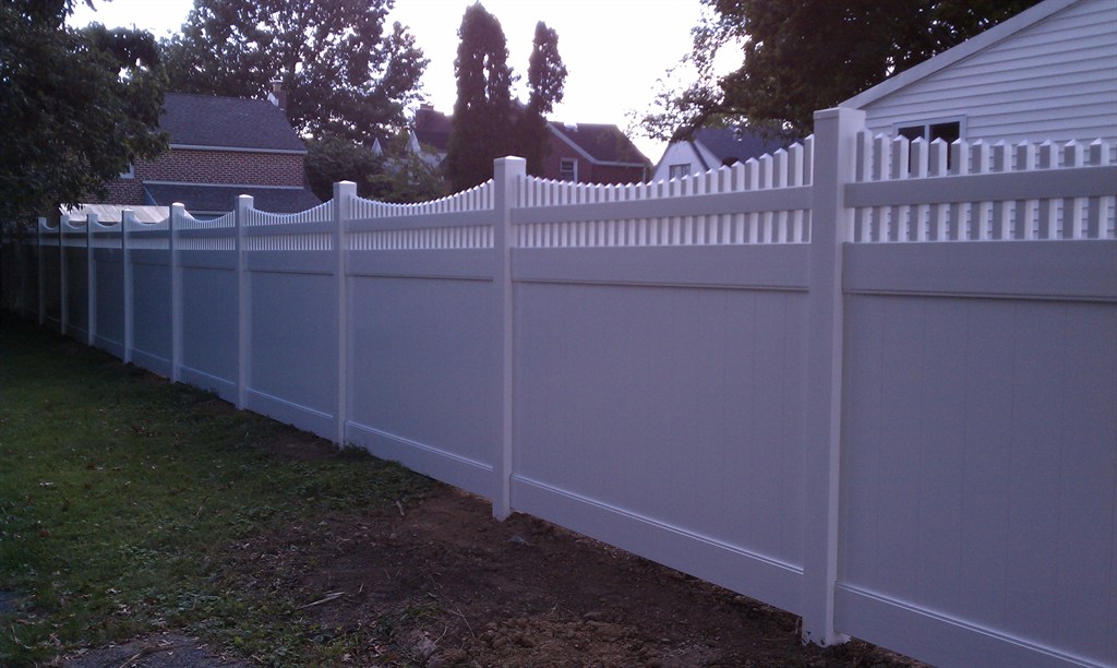 72" high white Vinyl Privacy Fence