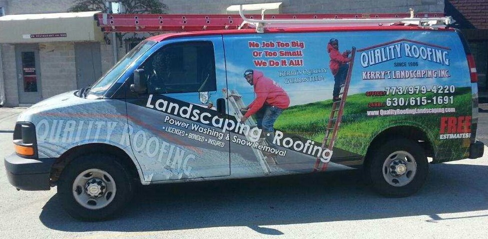 Quality Roofing and Kerry's landscaping inc logo