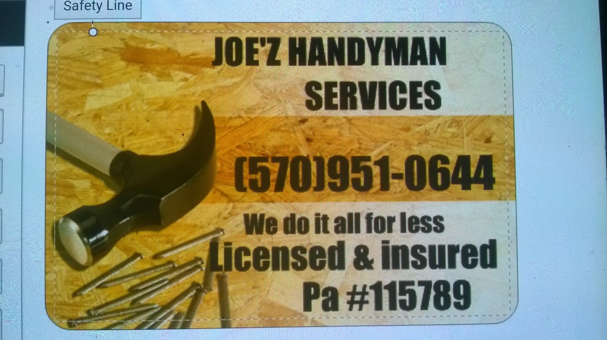 Joe'z handyman services logo