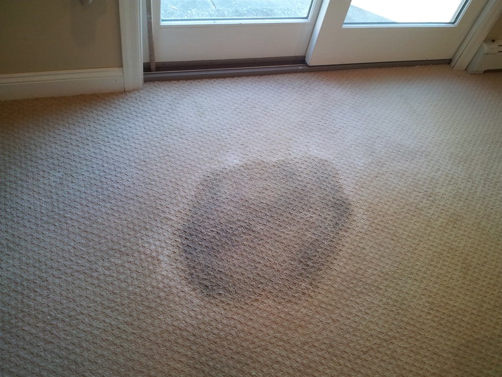 Paint stain before cleaning