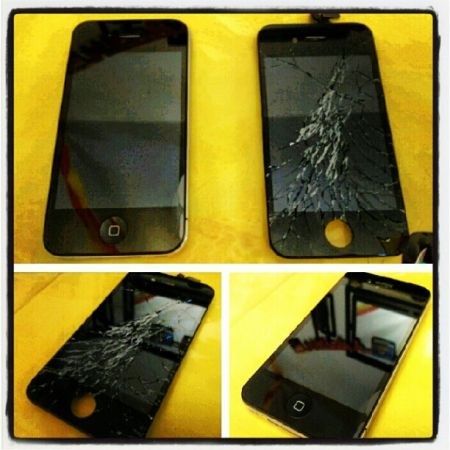 Cracked iPhone screen