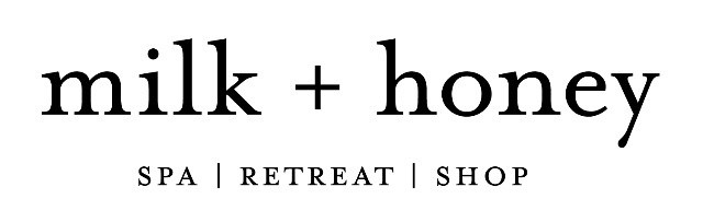 Logo for milk + honey day spa