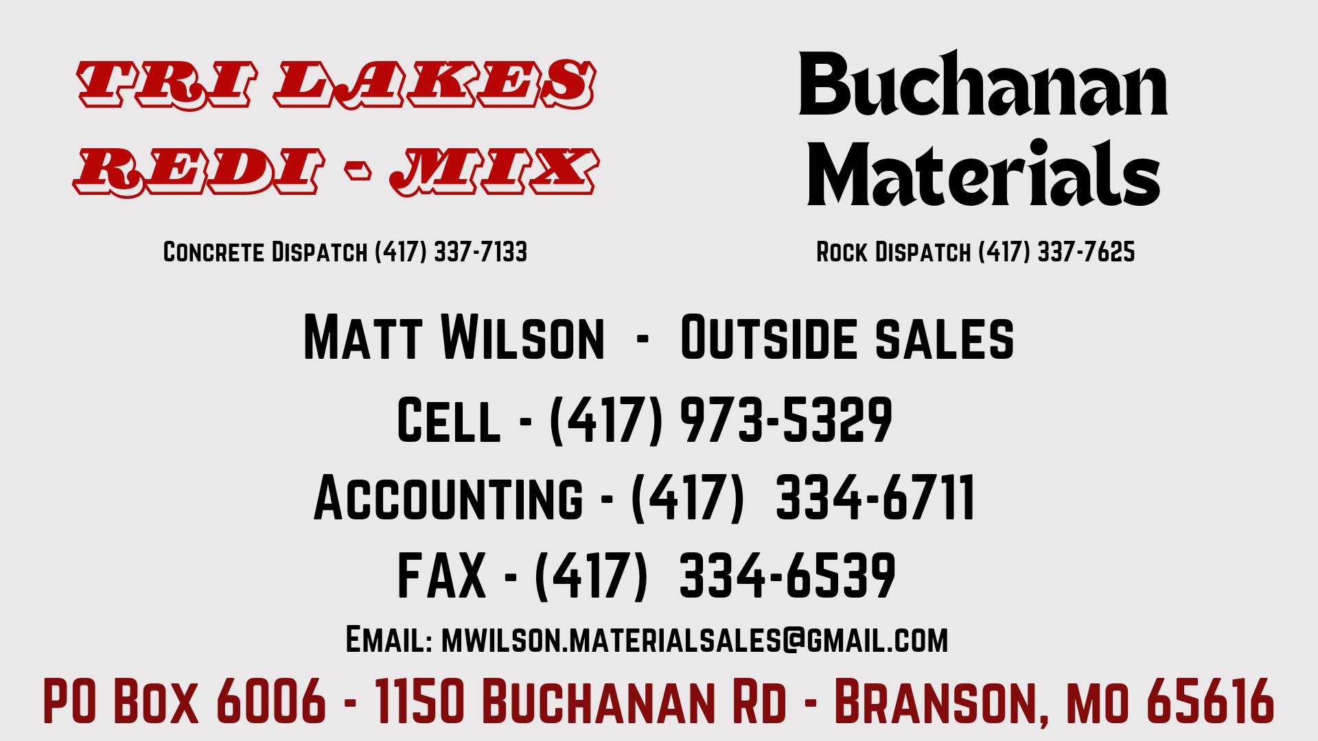 Avatar for Tri Lakes Redi Mix / Buchanan Materials