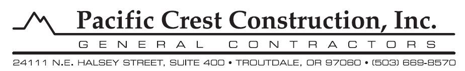 PACIFIC CREST CONSTRUCTION INC logo
