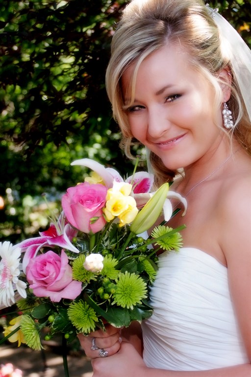 Bride and flowers