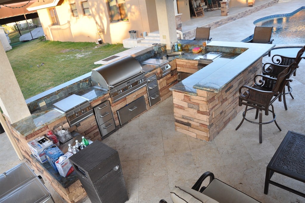 Custom Outdoor U Shaped Kitchen 