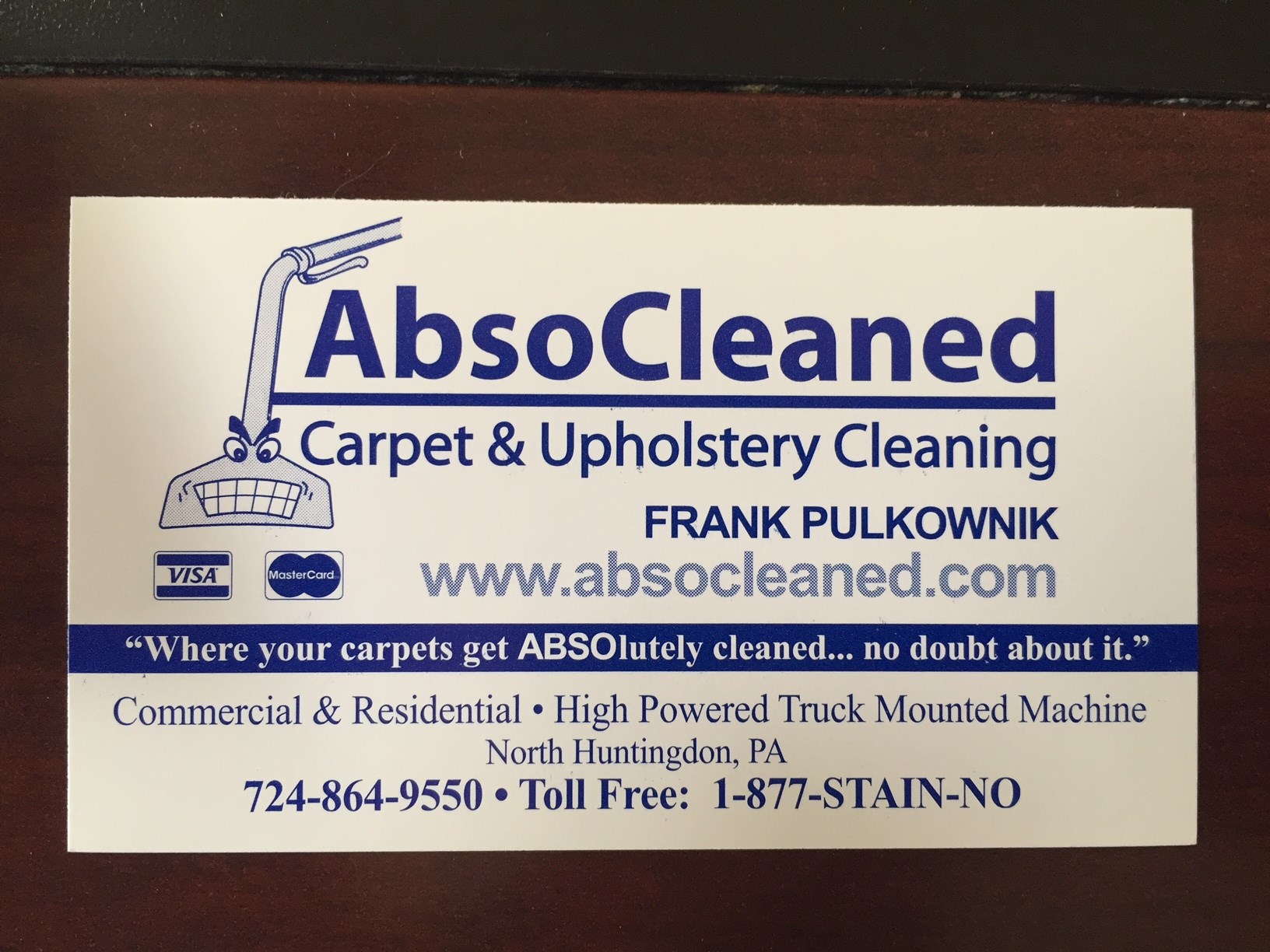 ABSOCLEANED CARPET/UPHOLSTERY logo