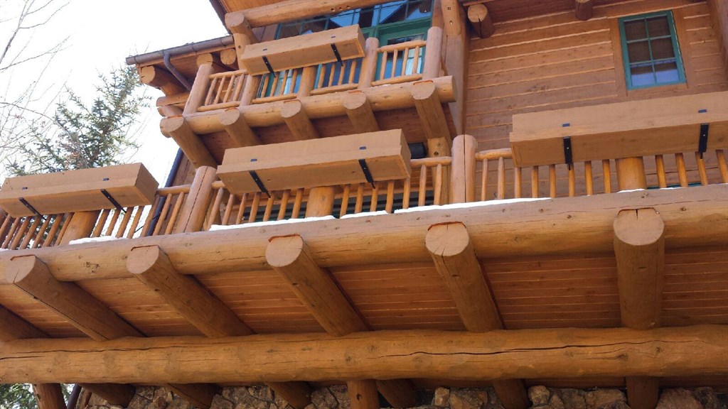 Large log and timber deck