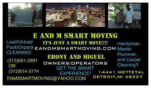 E and M Smart Moving logo