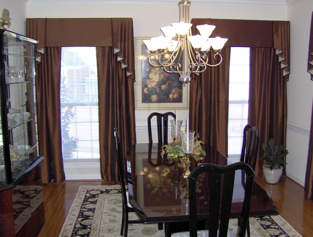 Hard Cornice with Ball Fringe and Panels