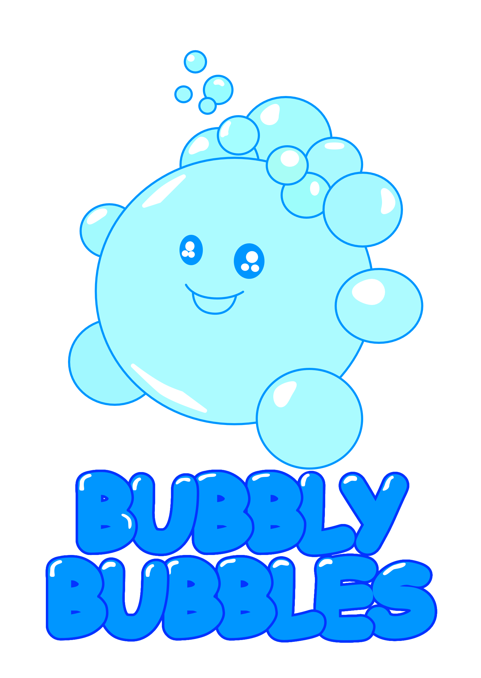 Bubbly bubbles laundry and dry cleaning logo