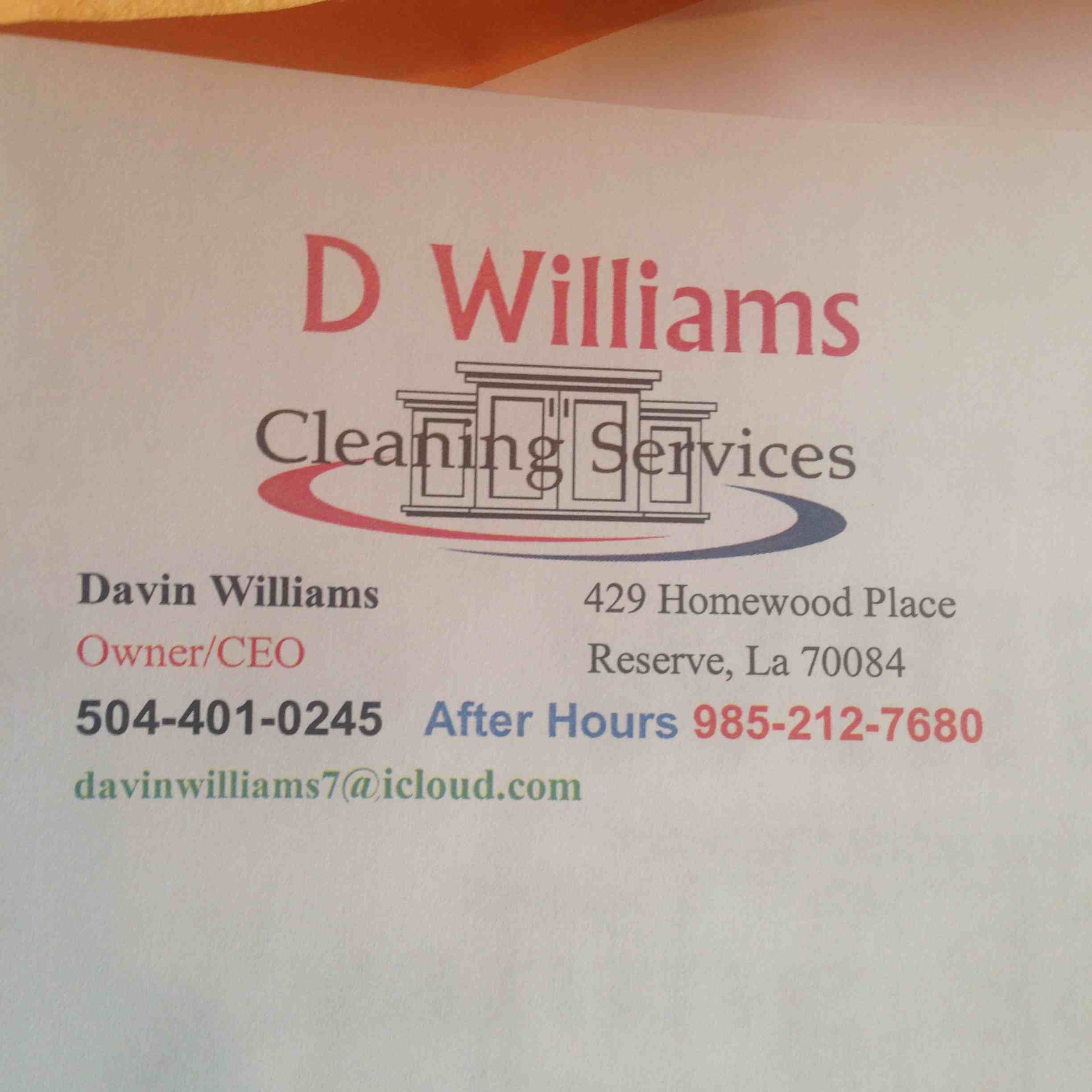 D Williams Cleaning Service logo
