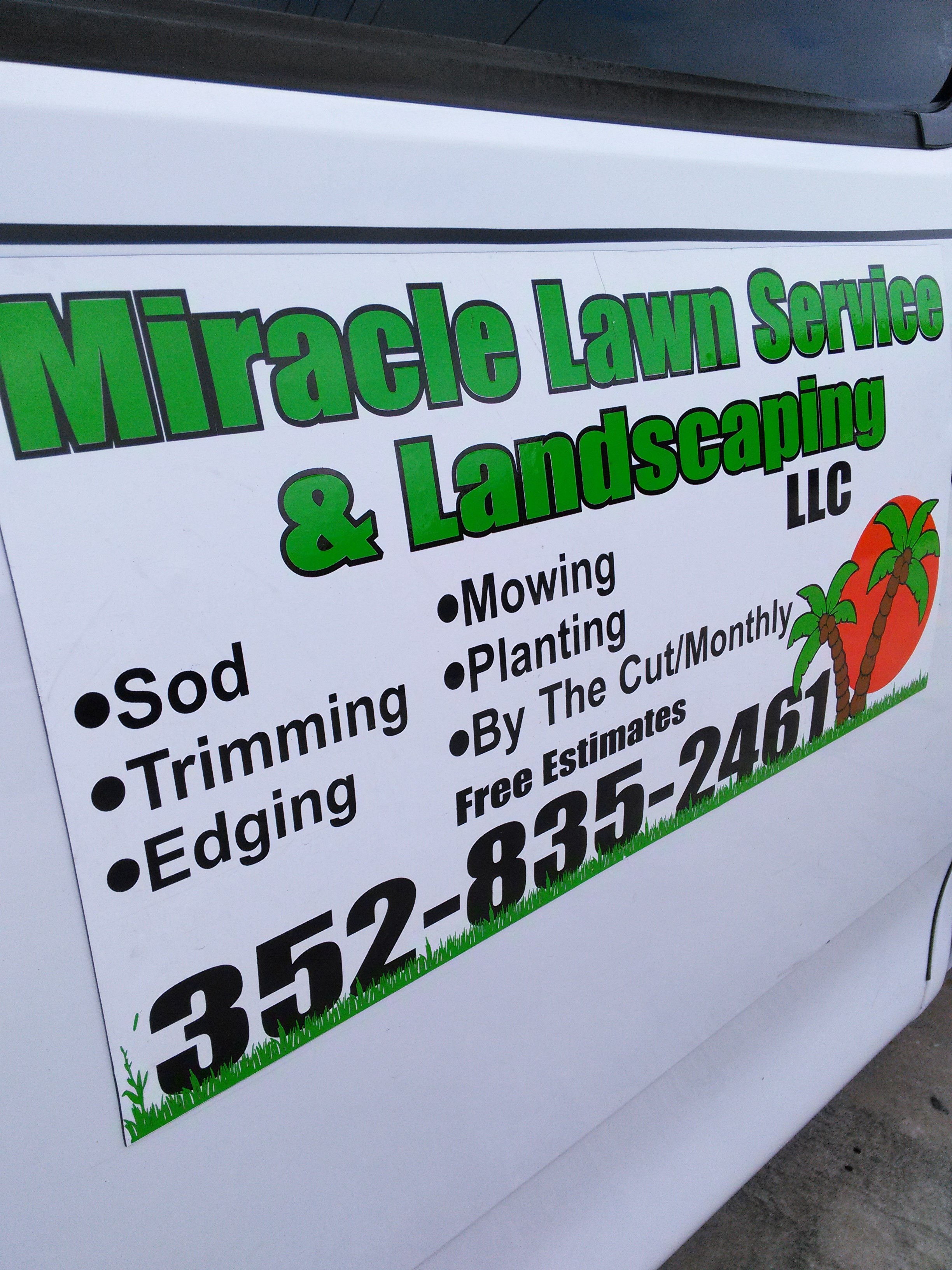 miracle lawn service and landscaping logo