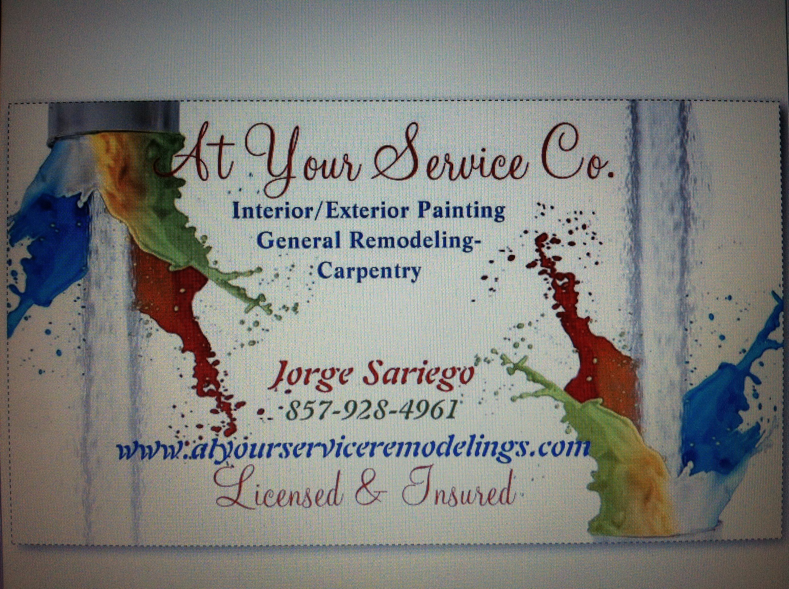 At Your Service Painting & Remodeling logo