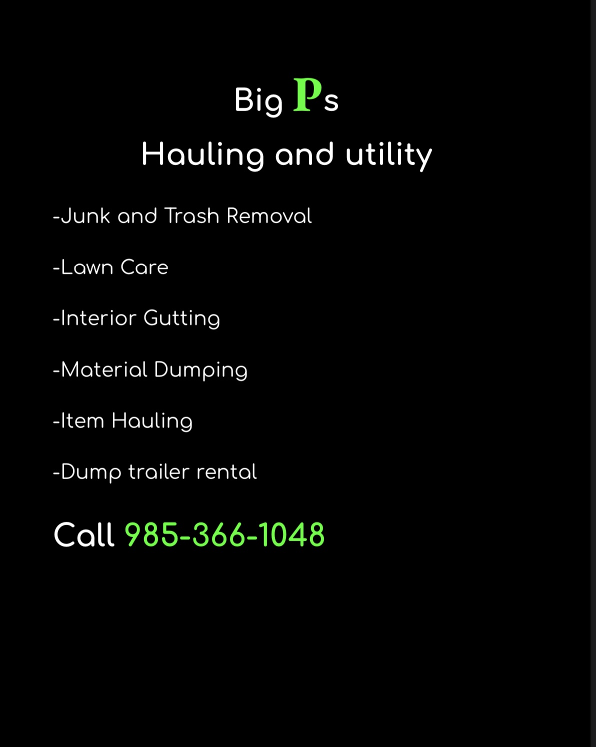 Avatar for Big P’s Hauling and utility