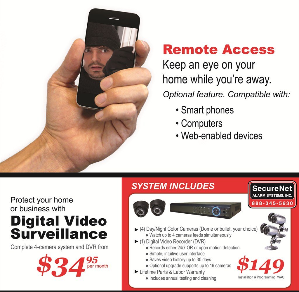 Alarm System monitoring for about $1/day