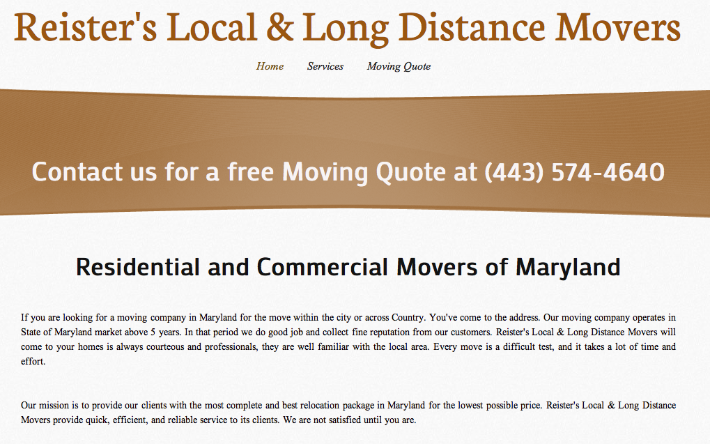 Reister's Local & Long Distance Movers logo