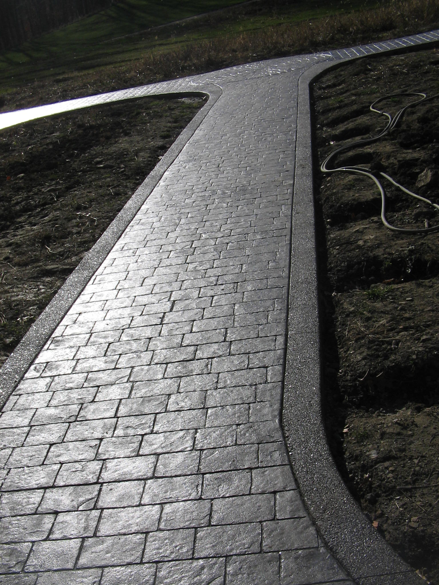 stamped circle side walk job