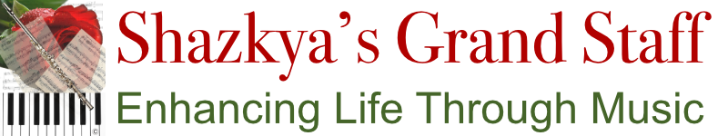 Logo for Shazkya Grand Staff Music Lessons and Performances