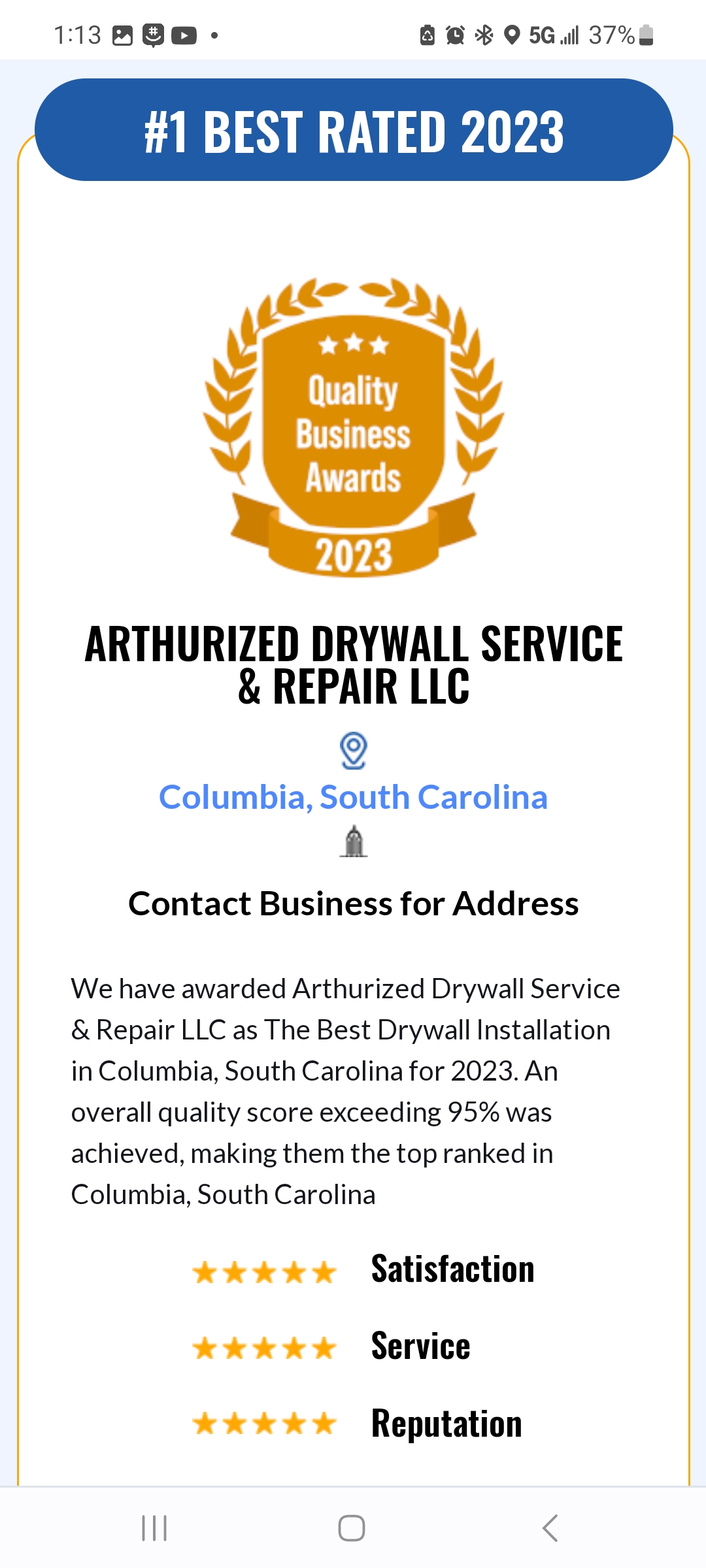 Avatar for Arthurized Drywall Service & Repair, LLC
