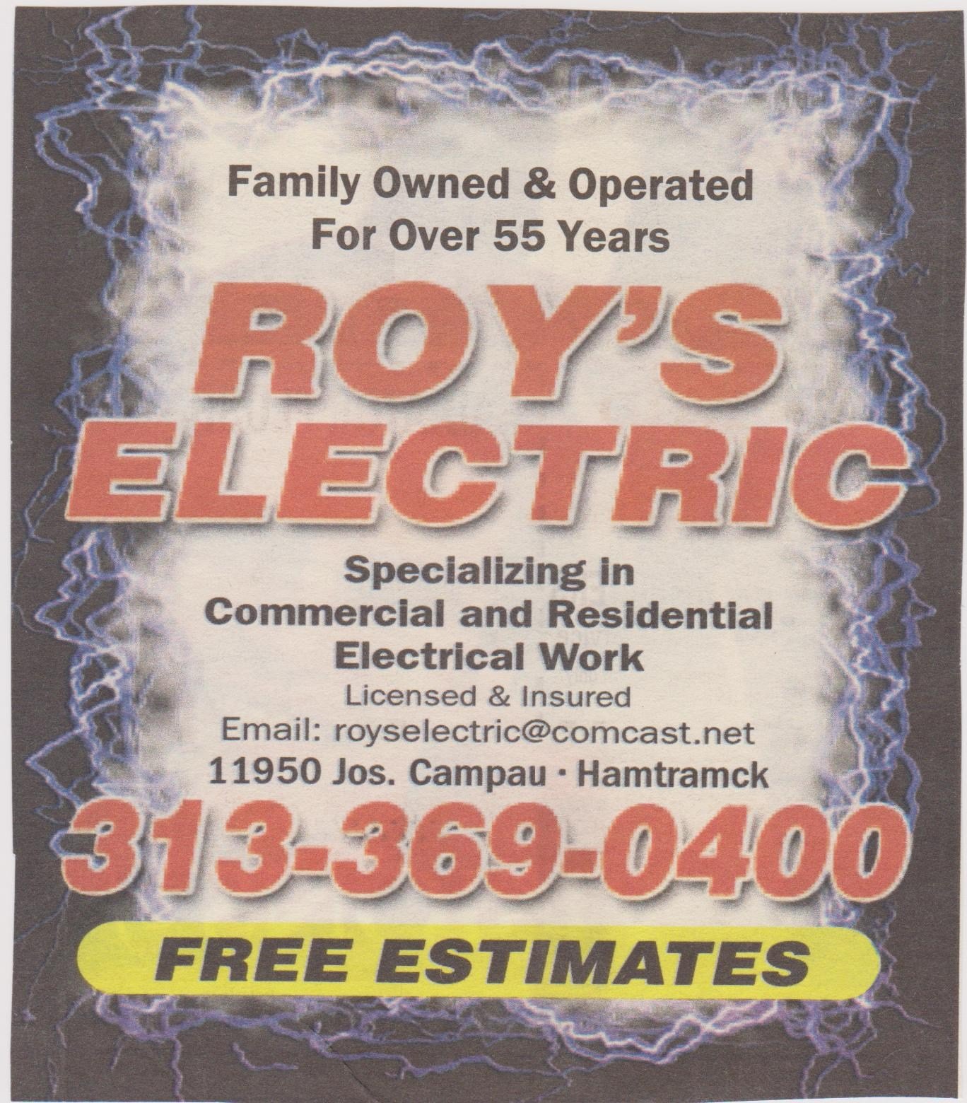 Logo for ROY'S ELECTRIC