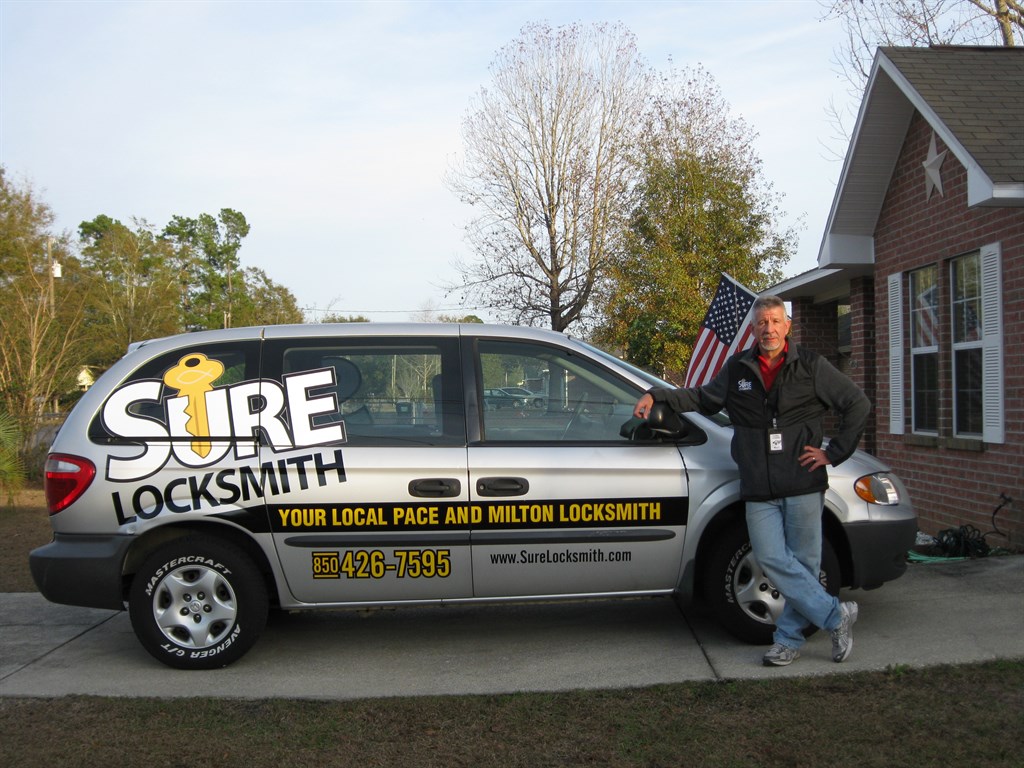 Sure Locksmith Van with Mark