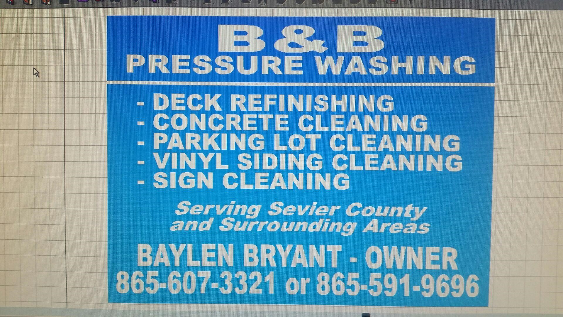 Logo for B&B pressure washing