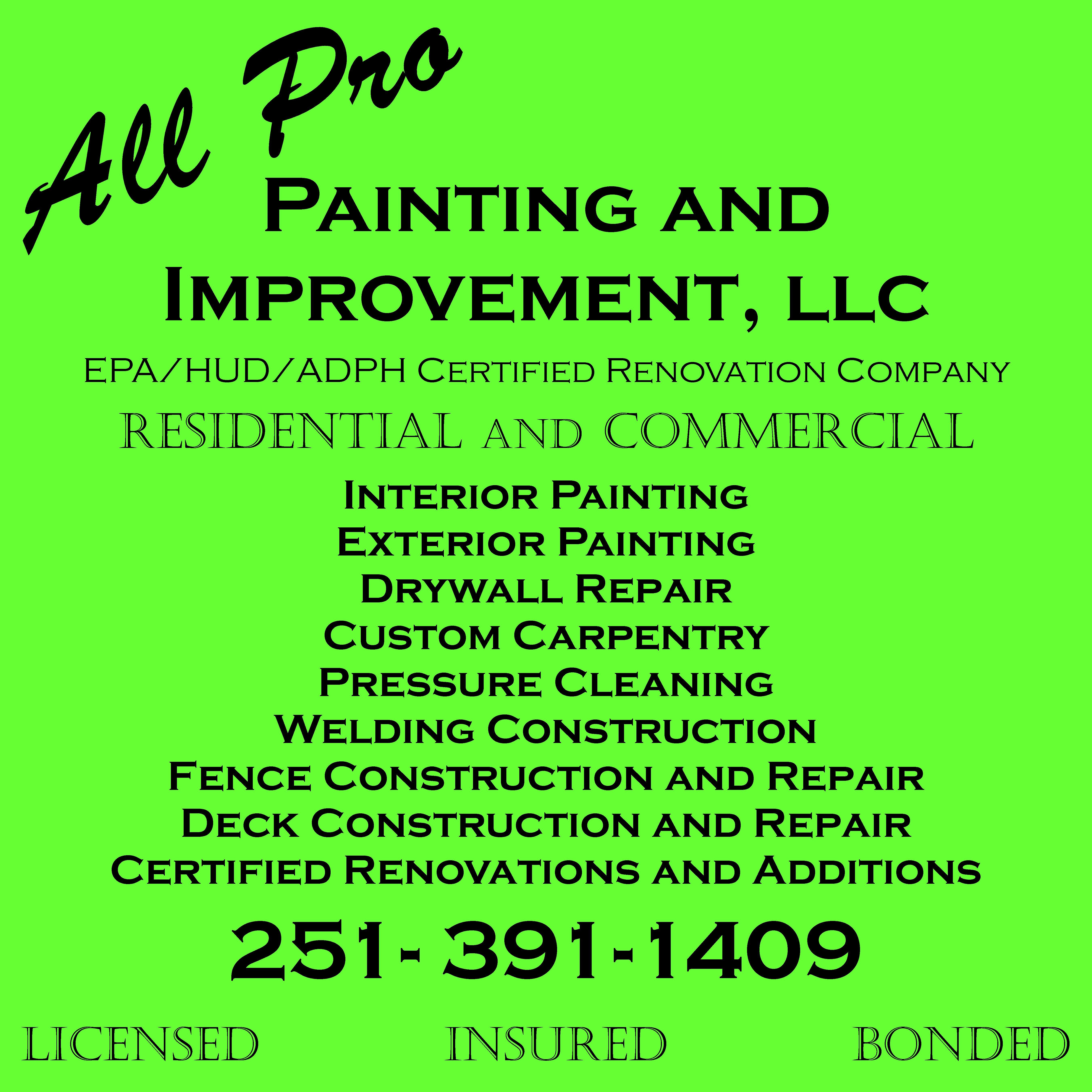 Logo for All Pro Painting and Improvement LLC