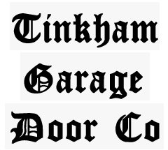 Logo for TINKHAM GARAGE DOOR CO