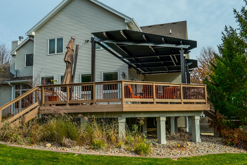 Bronze Louvered Roof Patio Cover in West Des Moines