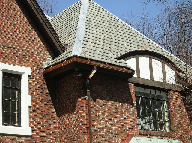 Slate Roof with Copper Gutters & Downspouts