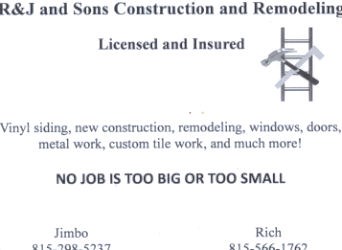 R & J and Sons Construction/Remodeling logo