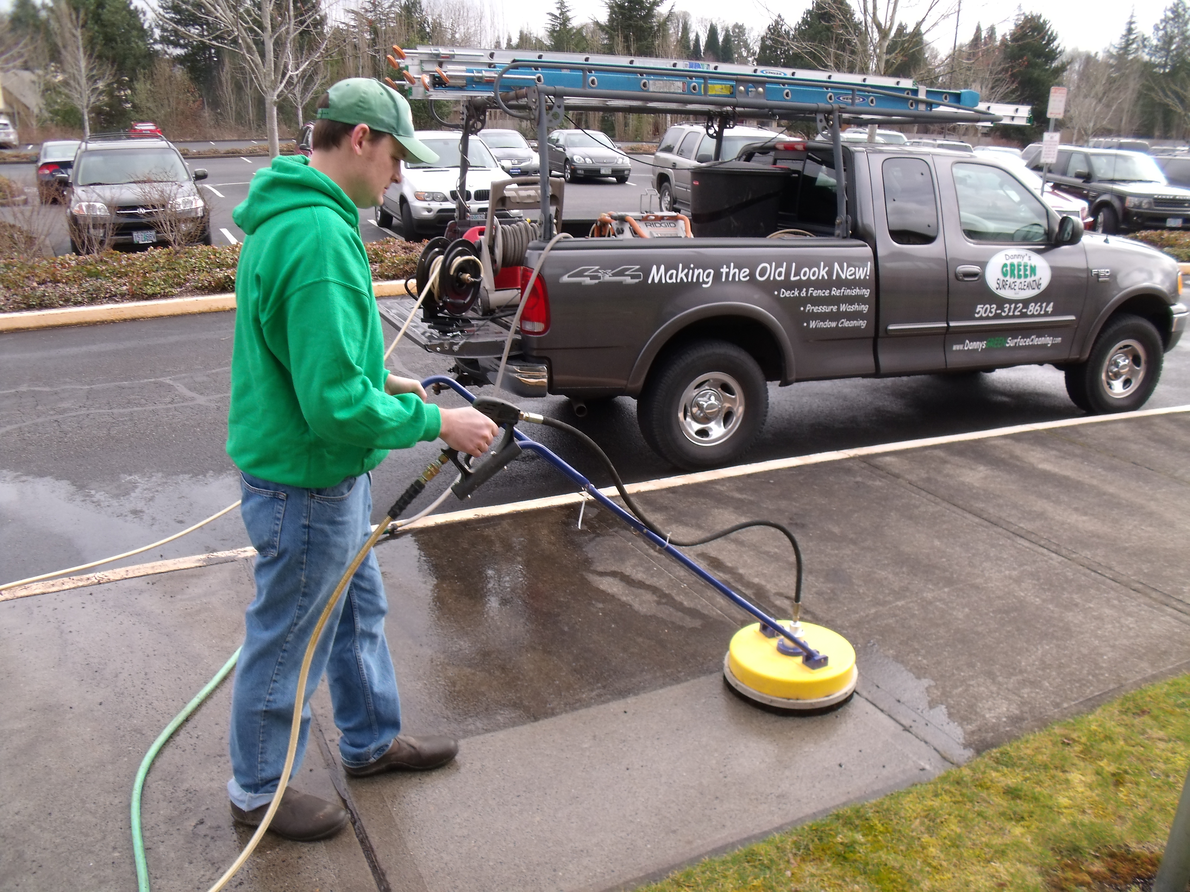 Sidewalk or driveway cleaning