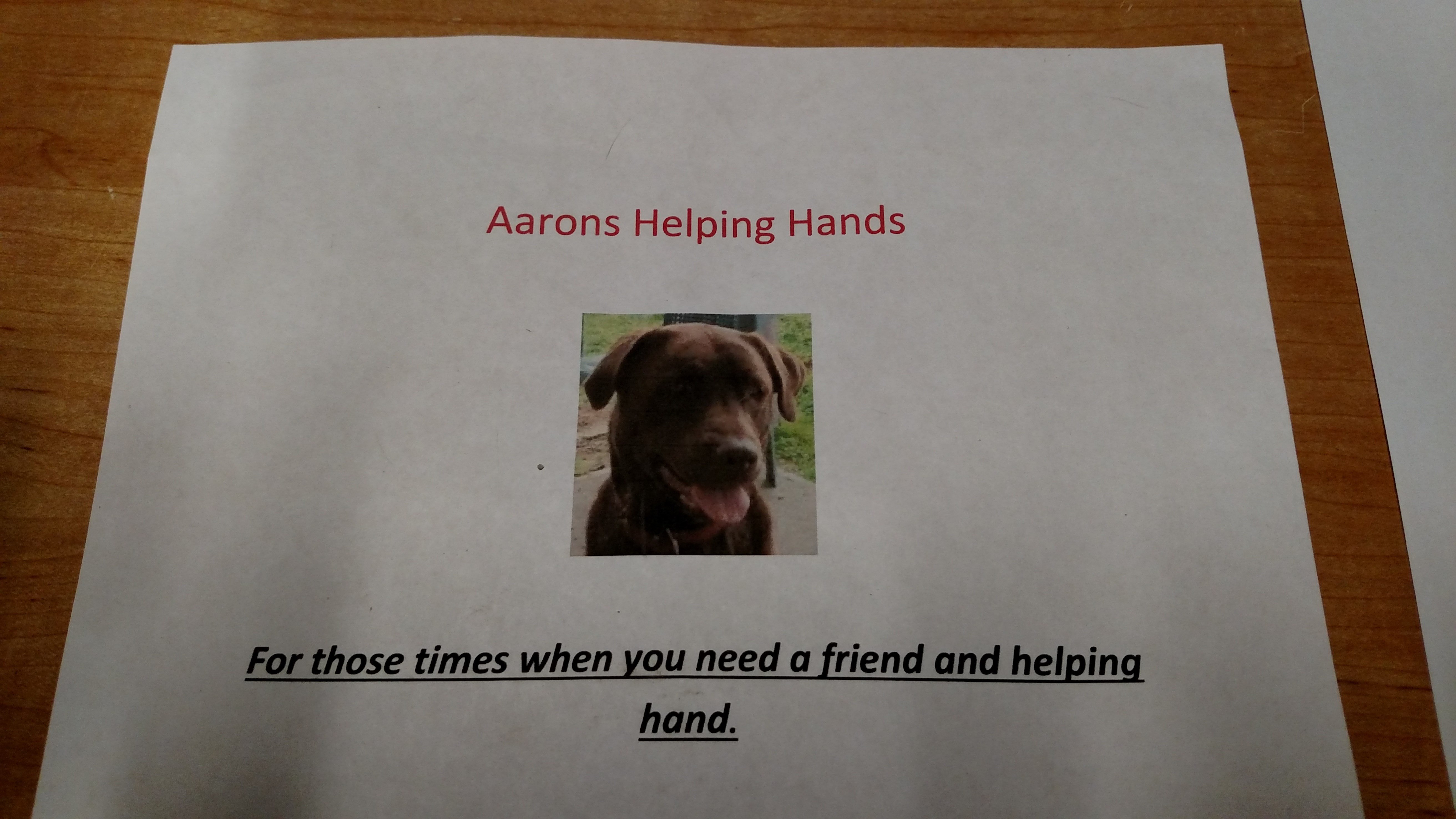 Logo for Aaron's Helping Hands