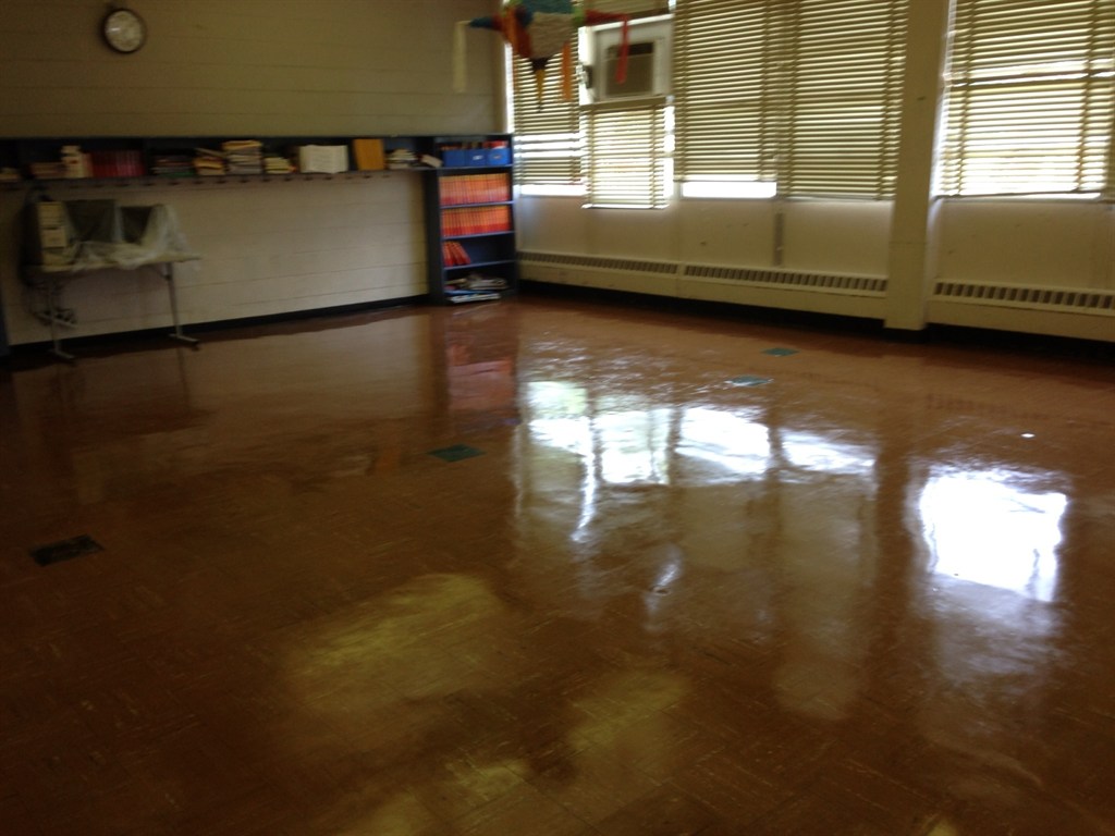 50 year old vinyl floor waxed 