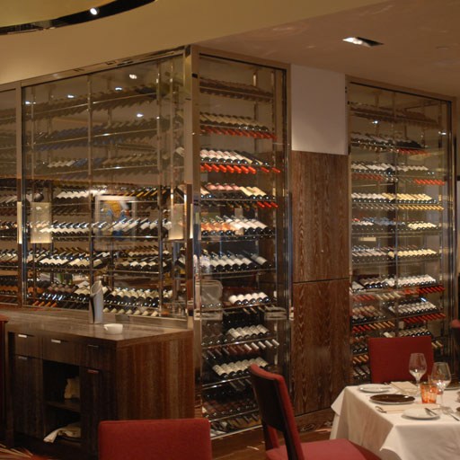 Metal Wine Rack and Display in a Restaurant in Florida