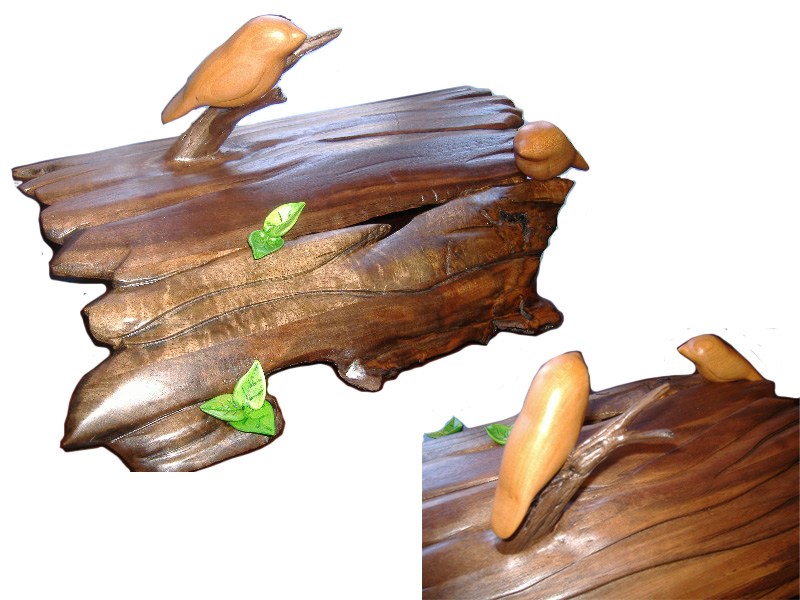 Birds on a log.