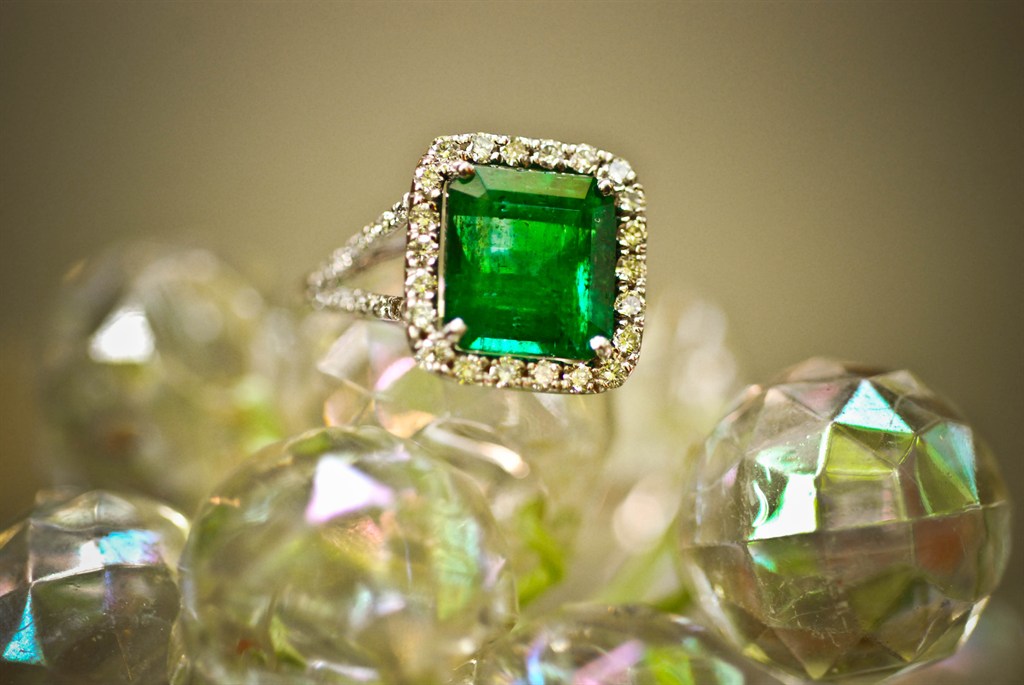 Emerald and Diamond Ring