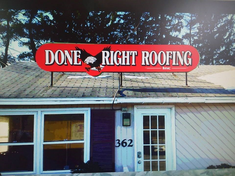 Logo for Done Right Roofing Inc