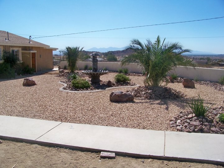 Low maintenance rock scape