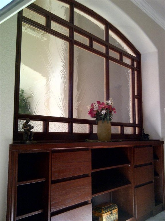 Custom built window/cabinetry