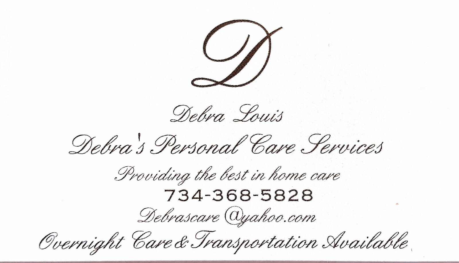 Logo for Debra's Personal Care Services