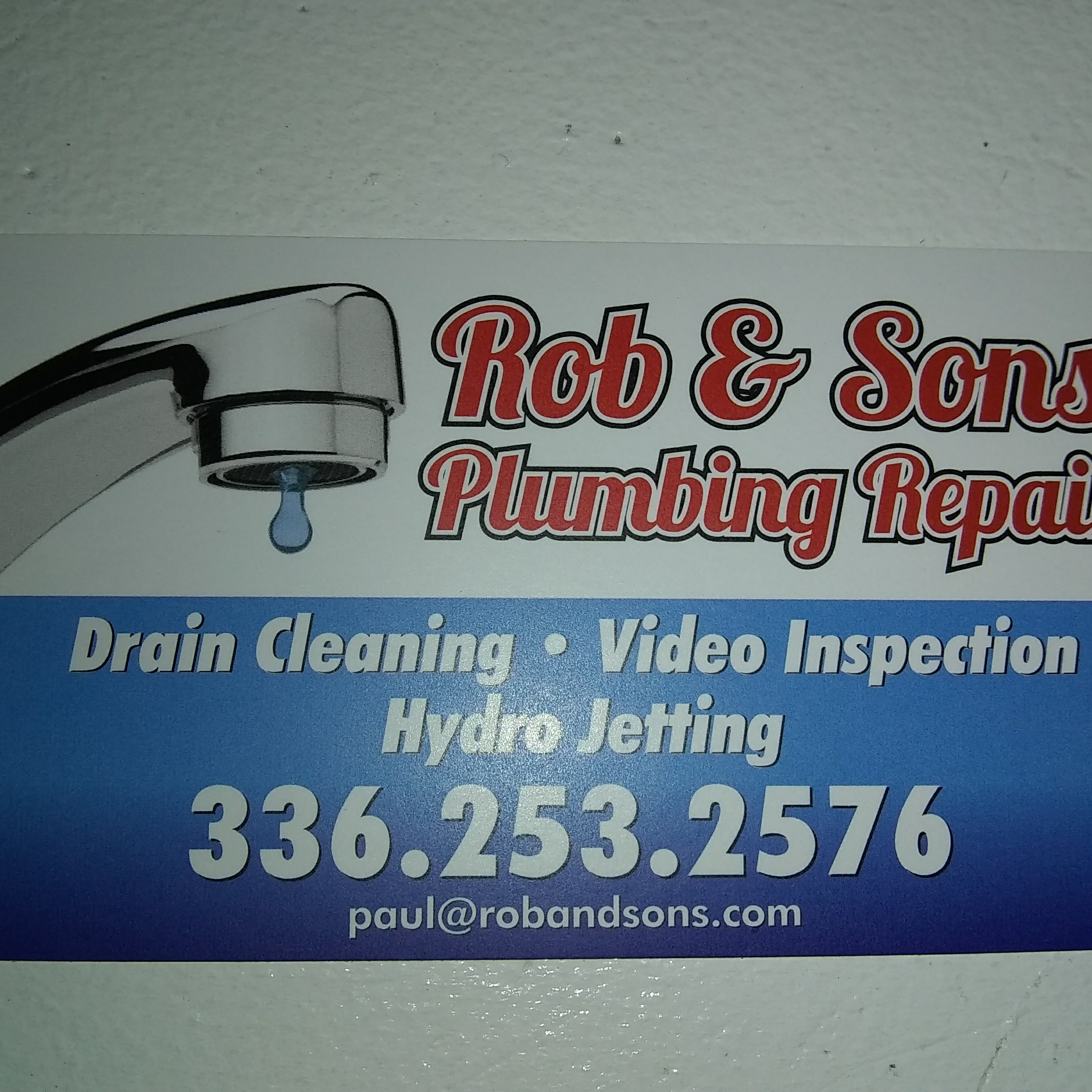 Logo for Rob & Son's Plumbing/Drain Cleaning