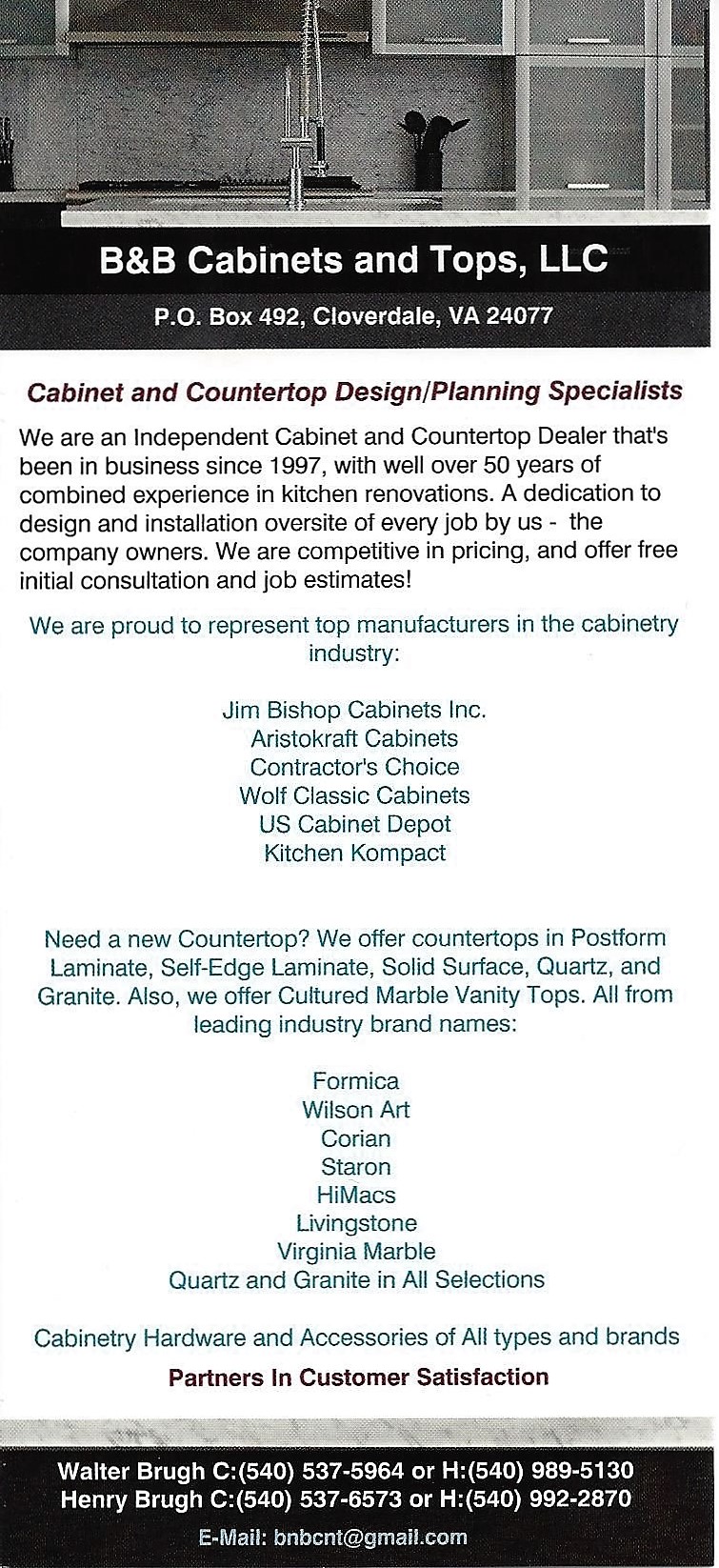 Avatar for B&B Cabinets and Countertops, LLC