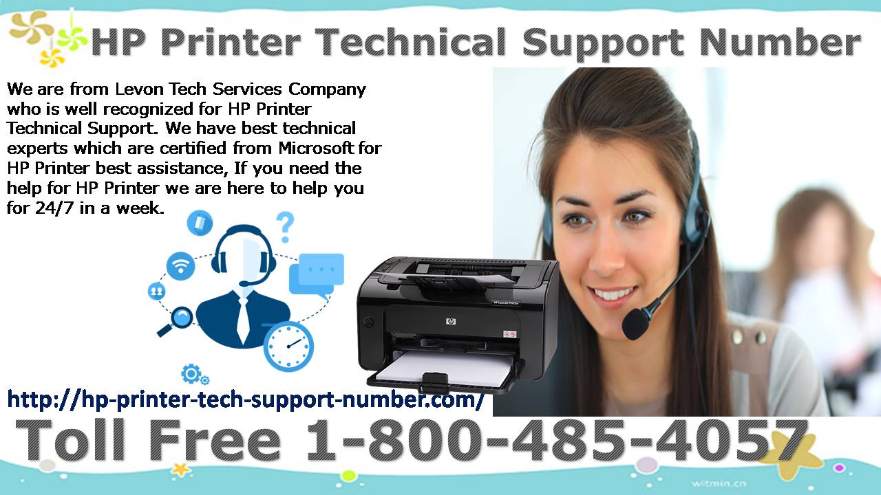 HP Printer Technical Support Number 1-800-485-4057 logo